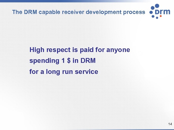 The DRM capable receiver development process High respect is paid for anyone spending 1
