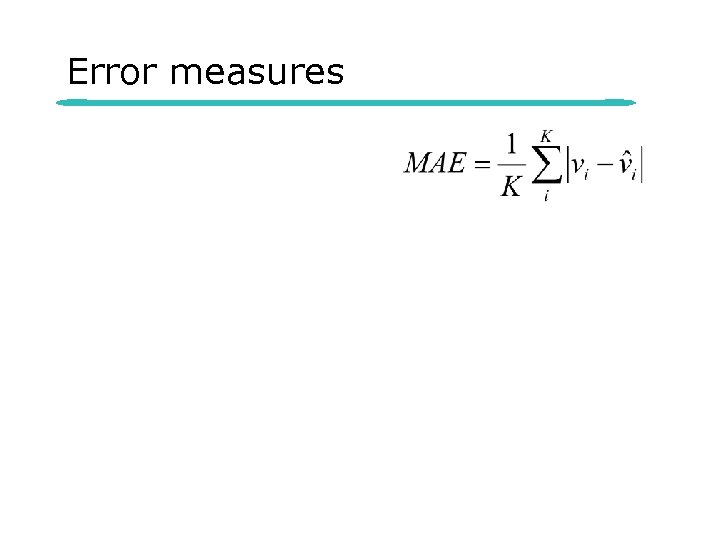 Error measures 