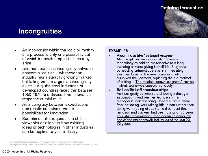 Defining Innovation Incongruities · · An incongruity within the logic or rhythm of a