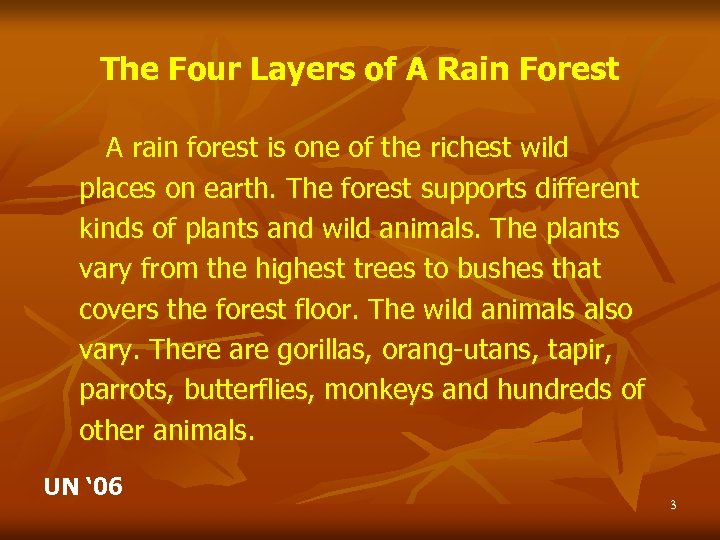 The Four Layers of A Rain Forest A rain forest is one of the