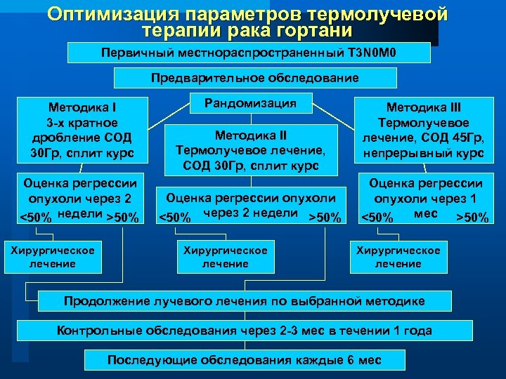 Оптимизация параметров термолучевой терапии рака гортани Первичный местнораспространенный T 3 N 0 M 0