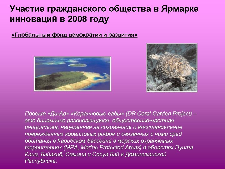 Участие гражданского общества в Ярмарке инноваций в 2008 году «Глобальный фонд демократии и развития»