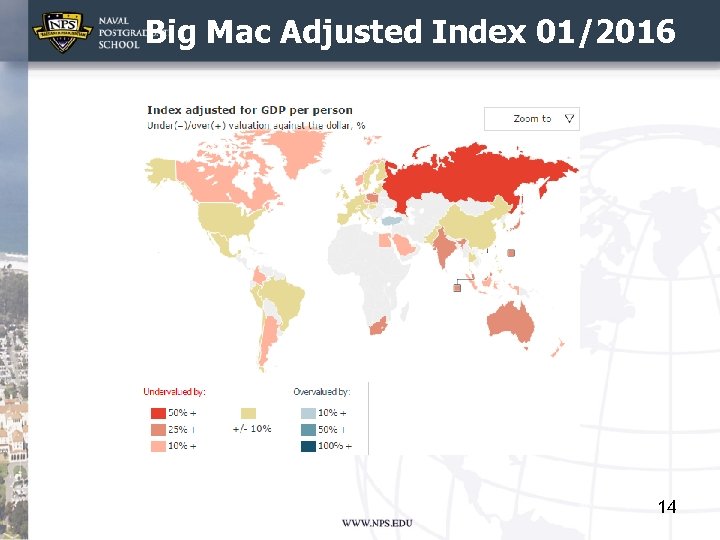 Big Mac Adjusted Index 01/2016 14 