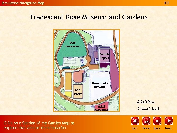 Simulation Navigation Map 003 Tradescant Rose Museum and Gardens Staff Interviews Sample Report Self