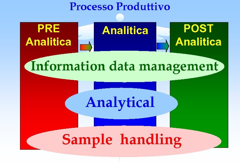 Processo Produttivo PRE Analitica POST Analitica Information data management Analytical Sample handling 