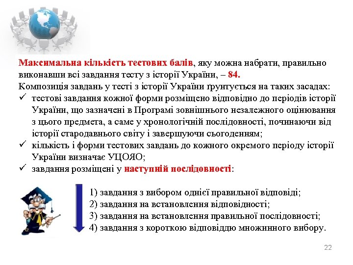 Максимальна кількість тестових балів, яку можна набрати, правильно виконавши всі завдання тесту з історії