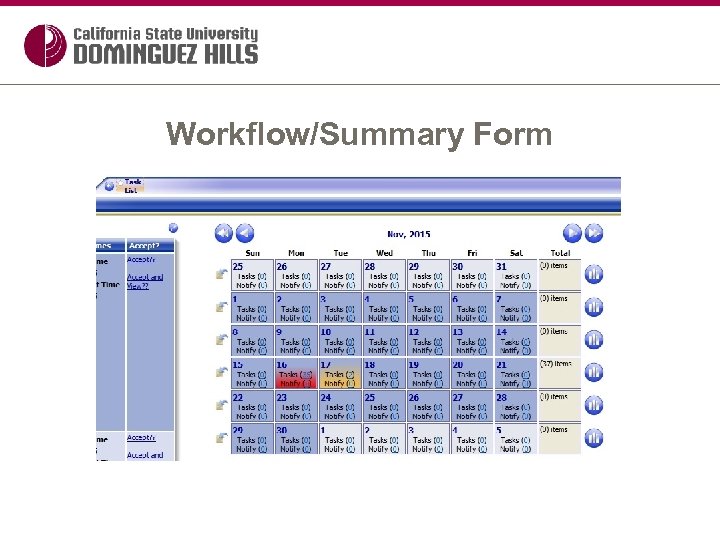 Workflow/Summary Form 