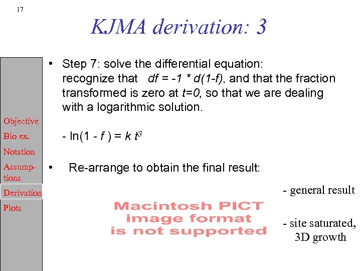 17 KJMA derivation: 3 • Step 7: solve the differential equation: recognize that df