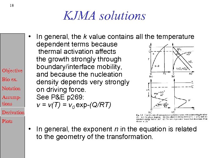 18 KJMA solutions Objective Bio ex. Notation Assumptions Derivation • In general, the k