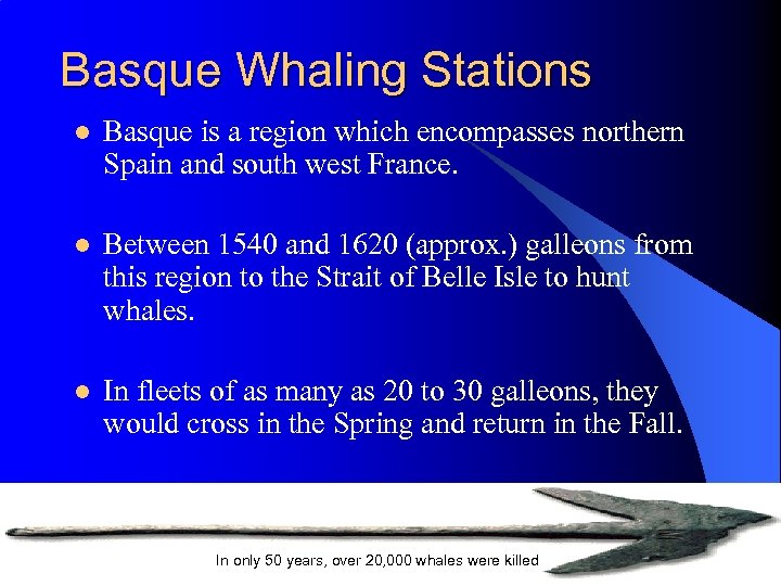 Basque Whaling Stations l Basque is a region which encompasses northern Spain and south