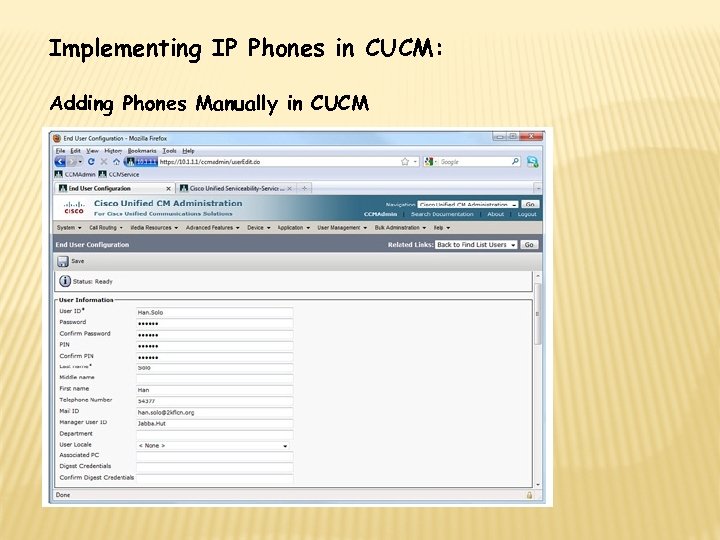 Implementing IP Phones in CUCM: Adding Phones Manually in CUCM 