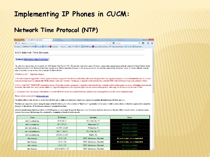 Implementing IP Phones in CUCM: Network Time Protocol (NTP) 