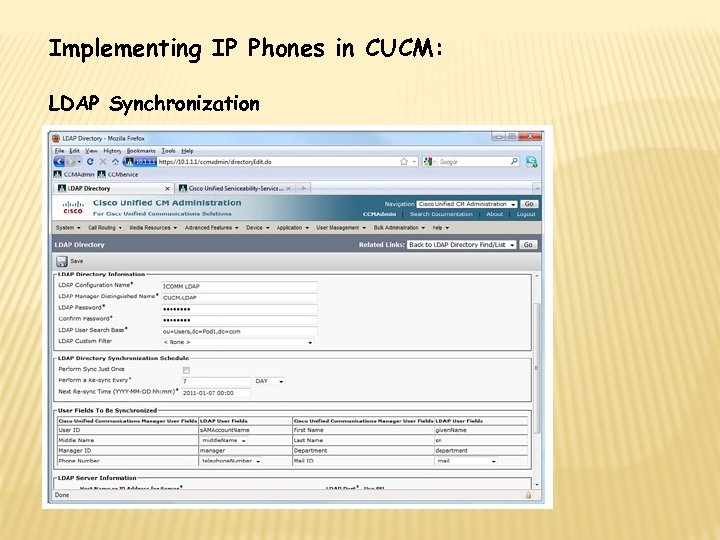 Implementing IP Phones in CUCM: LDAP Synchronization 