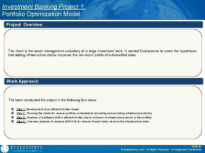 Investment Banking Project 1: Portfolio Optimization Model Project Overview The client is the asset