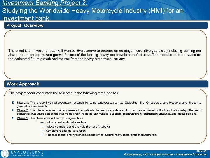 Investment Banking Project 2: Studying the Worldwide Heavy Motorcycle Industry (HMI) for an Investment