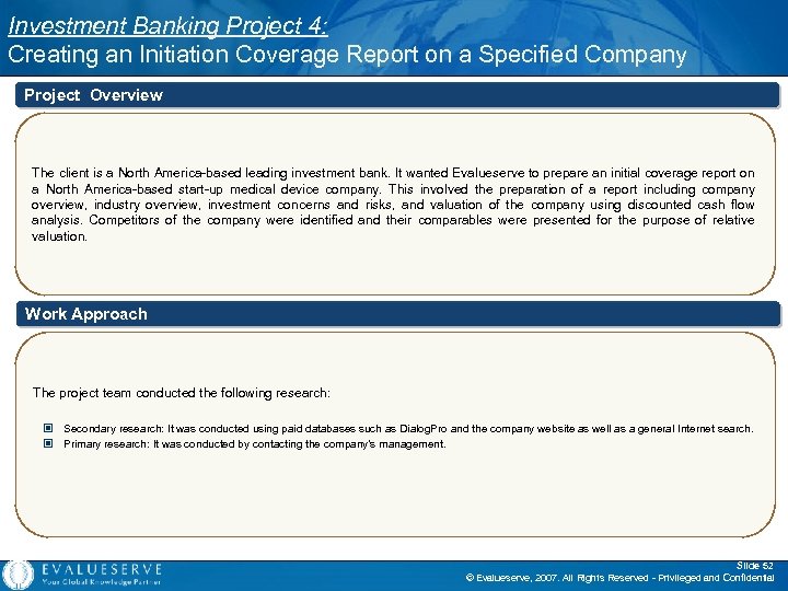 Investment Banking Project 4: Creating an Initiation Coverage Report on a Specified Company Project