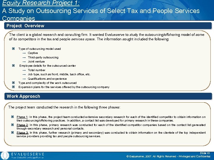 Equity Research Project 1: A Study on Outsourcing Services of Select Tax and People