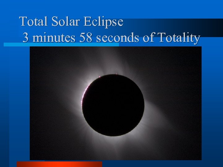 Total Solar Eclipse 3 minutes 58 seconds of Totality 