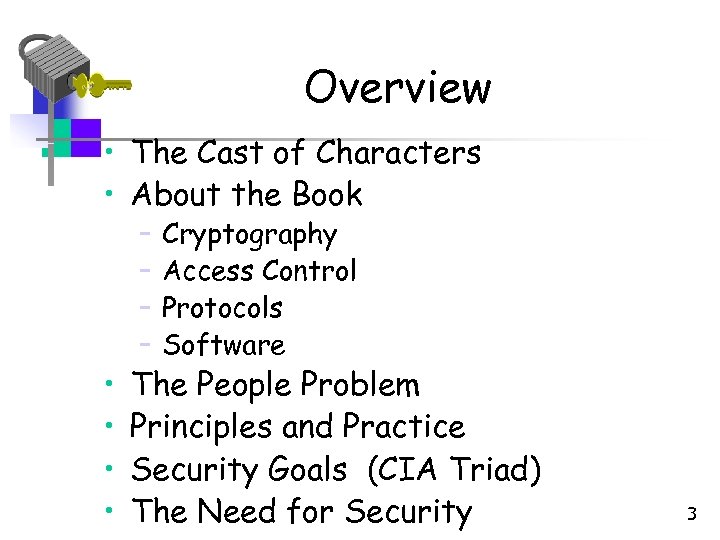 Overview • The Cast of Characters • About the Book • • – –