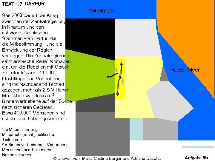 TEXT 1. 7 DARFUR Seit 2003 dauert der Krieg zwischen der Zentralregierung in Khartum