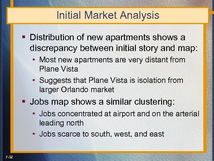 Initial Market Analysis § Distribution of new apartments shows a discrepancy between initial story