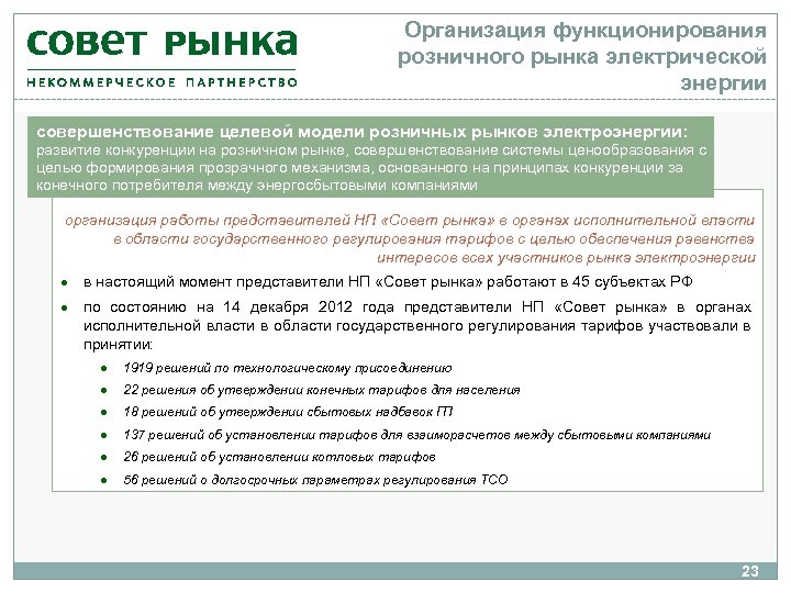 Организация функционирования розничного рынка электрической энергии совершенствование целевой модели розничных рынков электроэнергии: развитие конкуренции