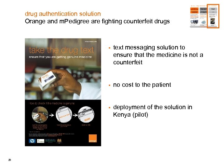 drug authentication solution Orange and m. Pedigree are fighting counterfeit drugs § § no