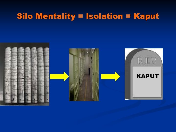 Silo Mentality = Isolation = Kaput KAPUT 