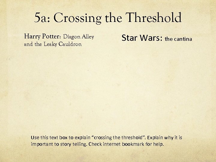 5 a: Crossing the Threshold Harry Potter: Diagon Alley and the Leaky Cauldron Star