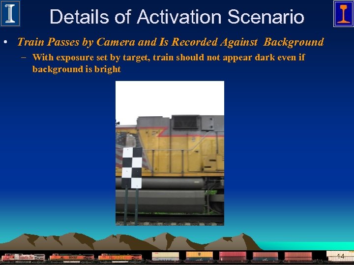 Details of Activation Scenario • Train Passes by Camera and Is Recorded Against Background