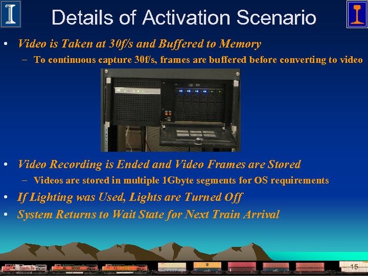 Details of Activation Scenario • Video is Taken at 30 f/s and Buffered to