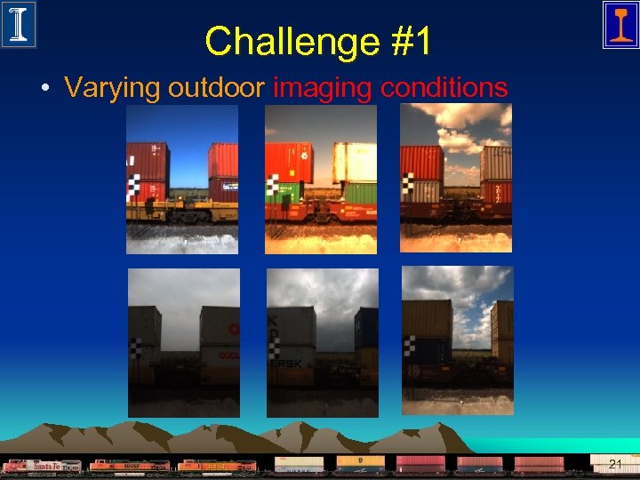 Challenge #1 • Varying outdoor imaging conditions 21 