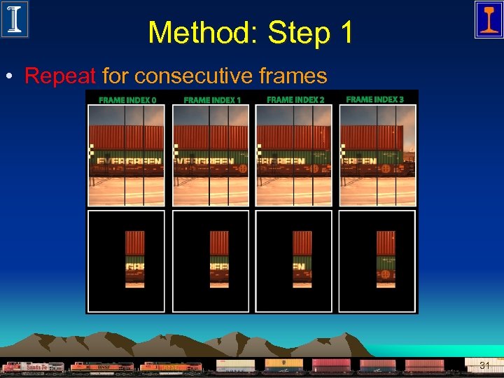 Method: Step 1 • Repeat for consecutive frames 31 
