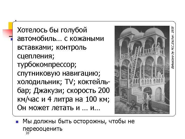n Мы должны быть осторожны, чтобы не переооценить 16 Belvedere by M. C. Escher.