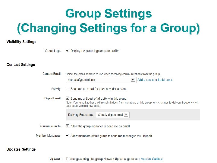 Group Settings (Changing Settings for a Group) 