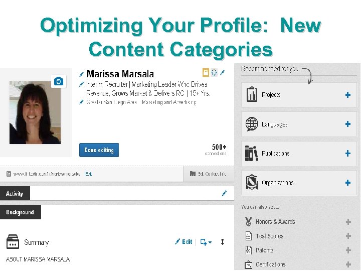Optimizing Your Profile: New Content Categories 