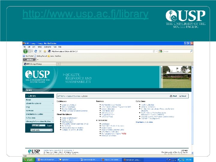http: //www. usp. ac. fj/library 