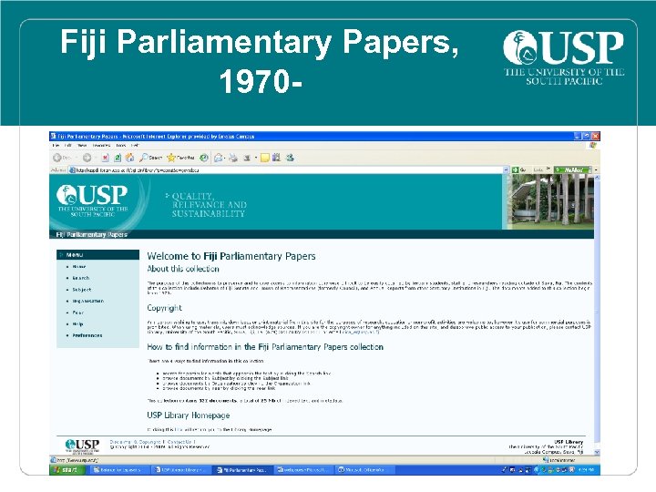 Fiji Parliamentary Papers, 1970 - 