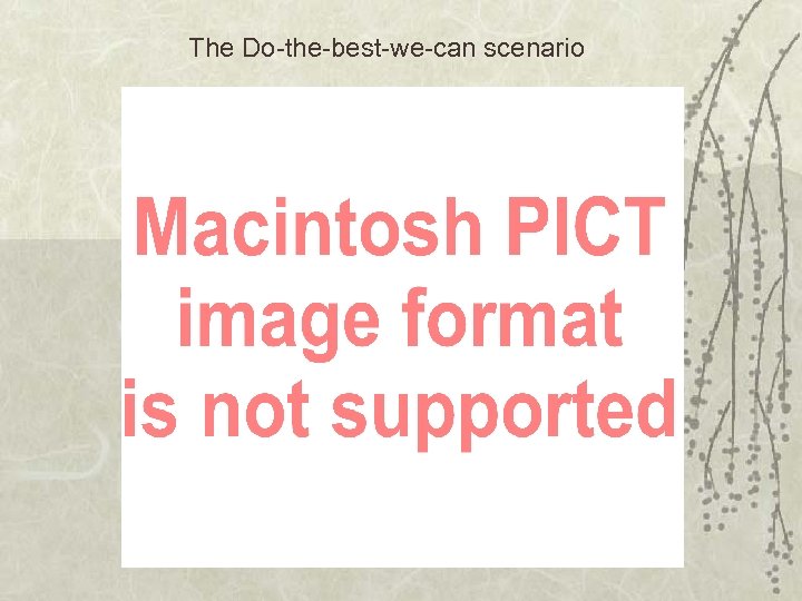 The Do-the-best-we-can scenario 