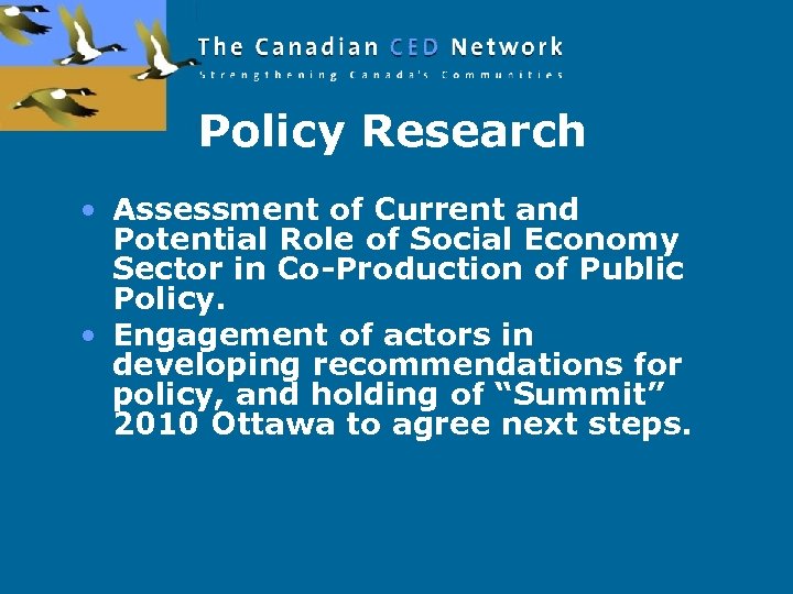 Policy Research • Assessment of Current and Potential Role of Social Economy Sector in
