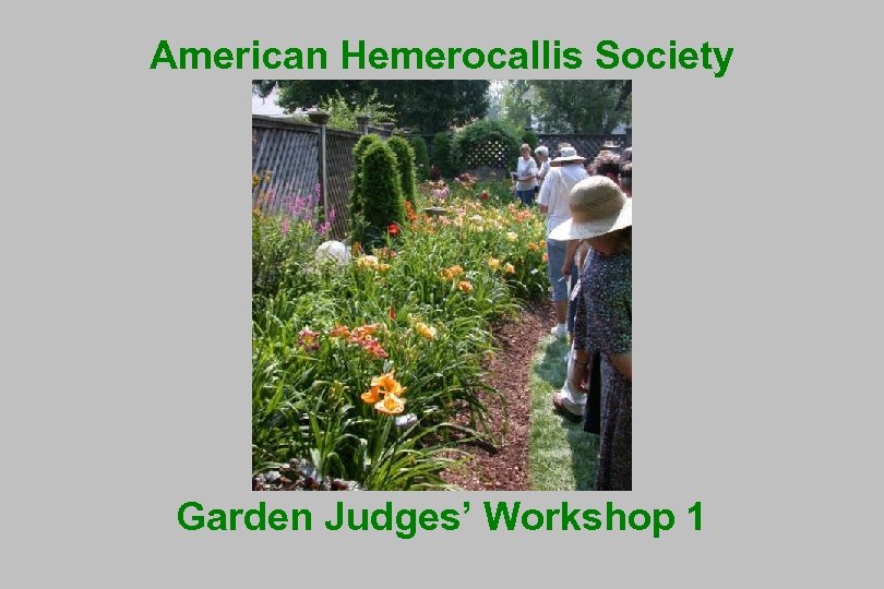 American Hemerocallis Society Garden Judges’ Workshop 1 