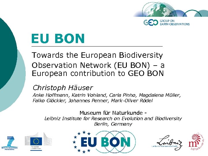 EU BON Towards the European Biodiversity Observation Network (EU BON) – a European contribution