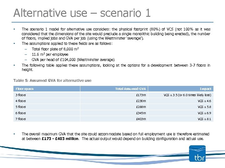Alternative use – scenario 1 • • • The scenario 1 model for alternative