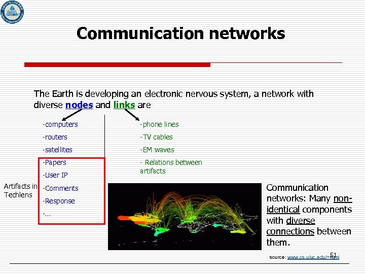 Communication networks The Earth is developing an electronic nervous system, a network with diverse