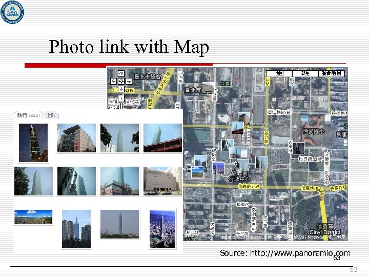 Photo link with Map Source: http: //www. panoramio. com 63 63 