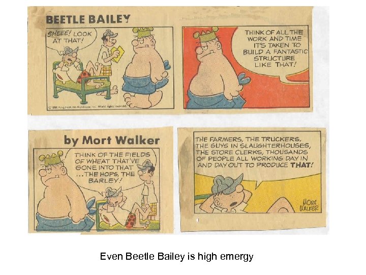 Even Beetle Bailey is high emergy 