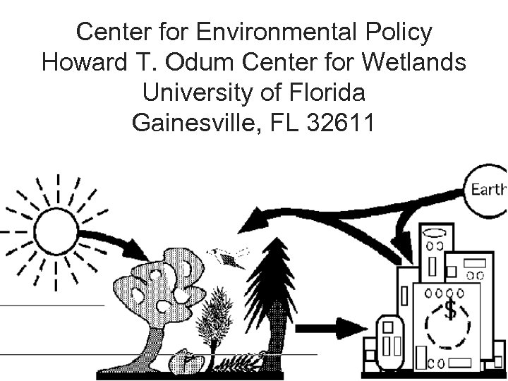 Center for Environmental Policy Howard T. Odum Center for Wetlands University of Florida Gainesville,