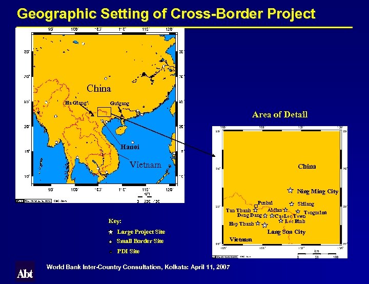 Geographic Setting of Cross-Border Project China Ha Giang Guigang Area of Detail Hanoi Vietnam