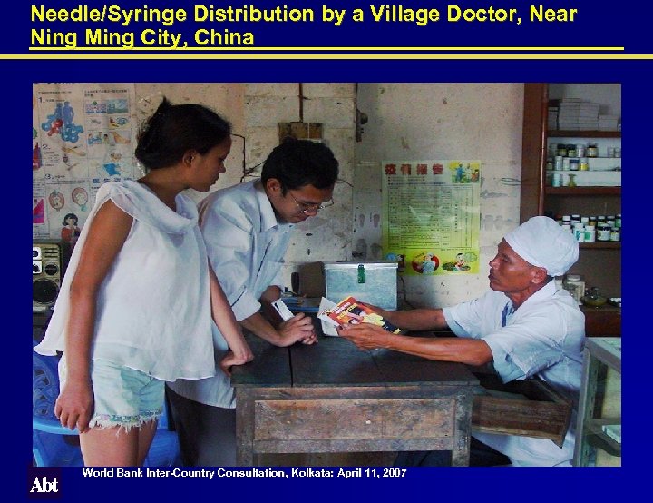 Needle/Syringe Distribution by a Village Doctor, Near Ning Ming City, China World Bank Inter-Country