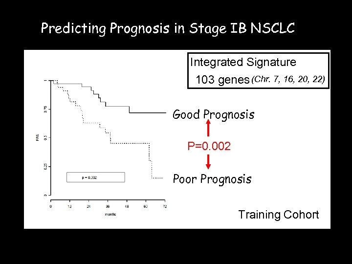 Predicting Prognosis in Stage IB NSCLC Integrated Signature 103 genes (Chr. 7, 16, 20,